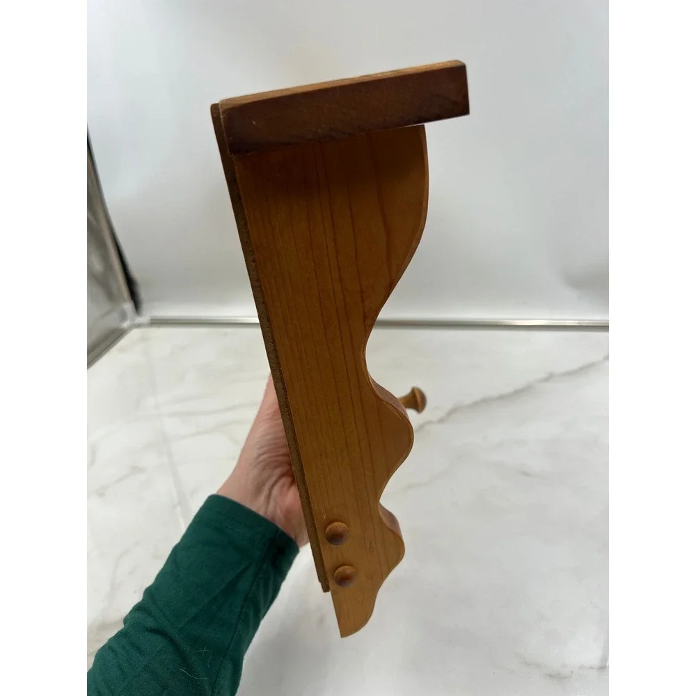 Vintage Wood Lighthouse Wall Shelf with Pegs Coastal Nautical Home Decor